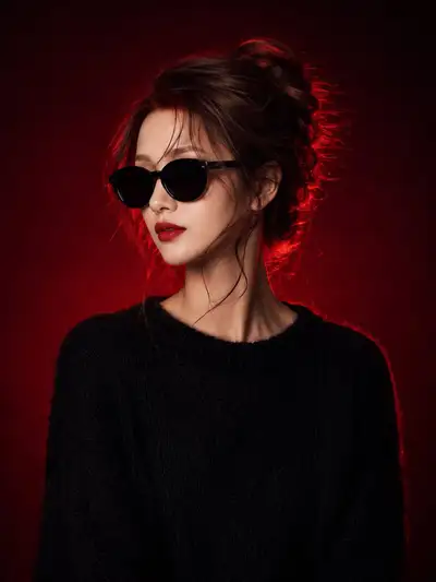Ultra-Realistic Cinematic Studio Portrait with Neon Red Rim Lighting