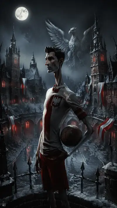 Robert Lewandowski Gothic Football Hero Poster