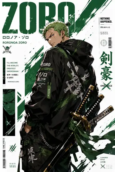 Stylized Anime Streetwear Character Poster