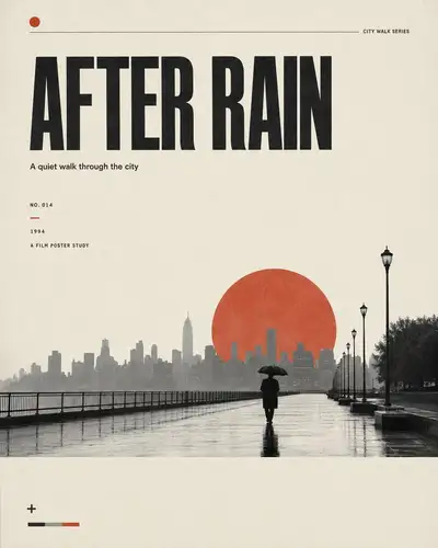 Minimalist Cinematic Editorial Poster Template With Red Accent