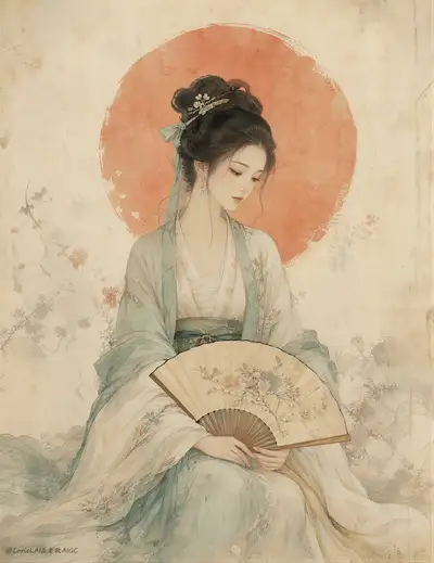 Chinese Ink-and-Light-Color Art Poster Prompt
