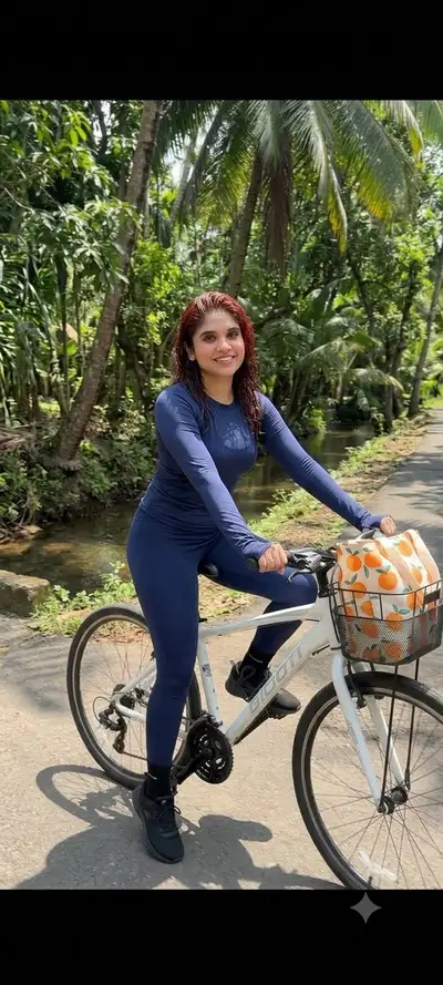 Instantânea autêntica de smartphone de ciclista
