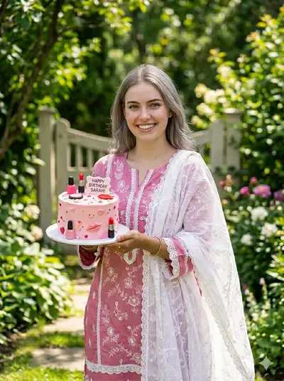 Garden Birthday Cake Portrait