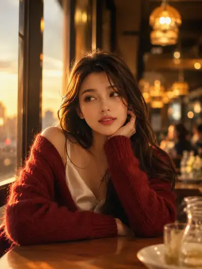 Cinematic Cafe Portrait Photography Prompt