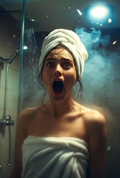 Cinematic Horror Bathroom Scene Prompt