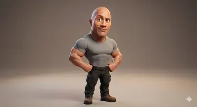 Modelo de retrato de caricatura 3D divertida para o Nano Banana Pro