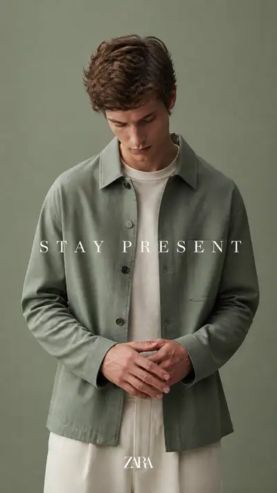 Eucalyptus-tone menswear editorial portrait prompt