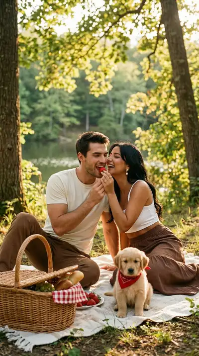 Forest Picnic Puppy Story Image Generation