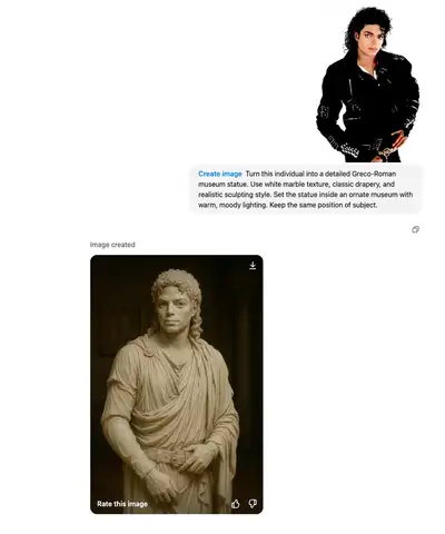 Transformation de statue du musée gréco-romain