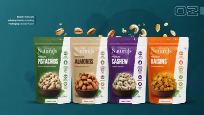 Premium D2C packaging concept for a mixed nuts snack brand