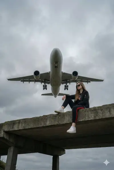 Prompt JSON Nano Banana pour un portrait surréaliste d'avion volant bas