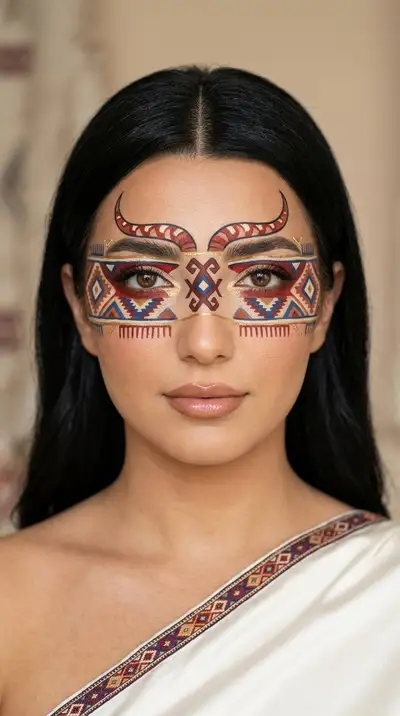 Anatolian Kilim Wearable Art Makeup Editorial