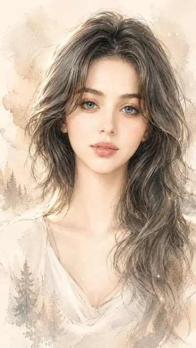 Serene Dreamscape Portrait with Soft Glow