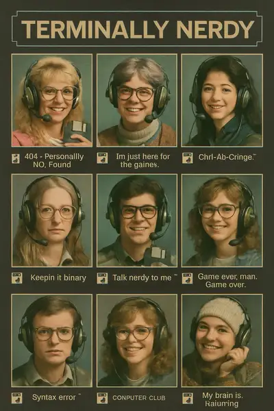 Retro Nerdy Jahrbuch Seite Prompt