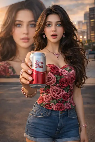 Golden Hour Fashion Editorial Portrait with Zero-Shot Soda