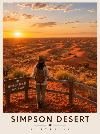 Simpson Desert Travel Poster Illustration