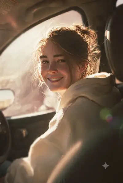 Golden Hour Driver Portrait