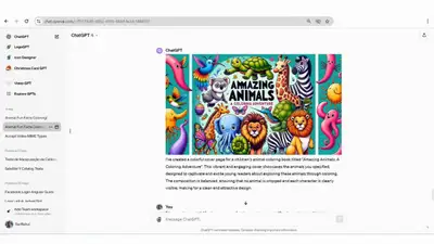 Bunte Titelseite für ein Kinder-Tier-Malbuch