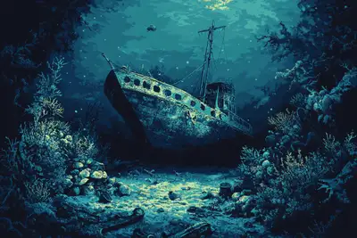 Halftone Underwater Dreamscape Prompt