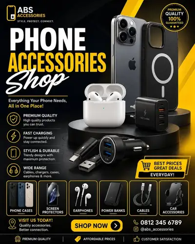 Ultra-Premium Phone Accessories Shop Advertisement Poster