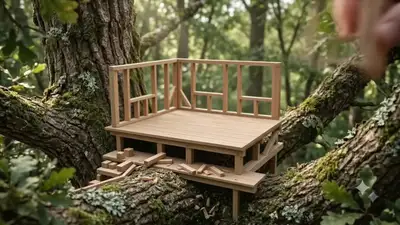 Miniature Treehouse Wall Construction Timelapse Prompt