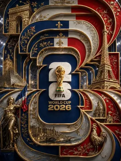 France FIFA World Cup 2026 luxury metallic poster