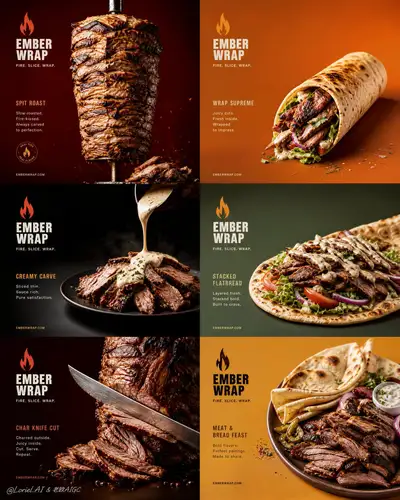 Affiche de Marque de Viande Grillée 2x3 Ultra-Premium