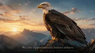Majestic eagle with microchip circuitry eyes concept art