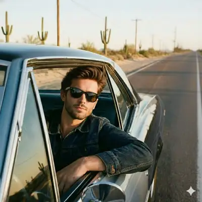 Cinematic Vintage Car Portrait