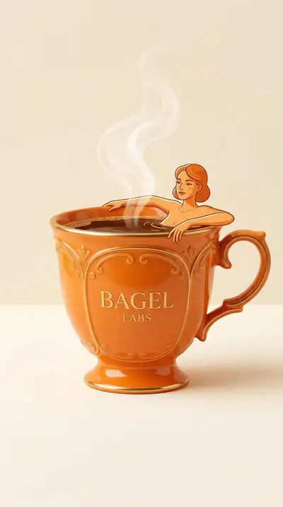 Luxury Playful Coffee Cup Brand Illustration