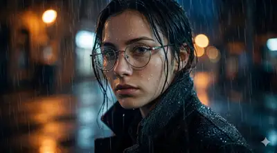 Cinematic Night Rain Portrait
