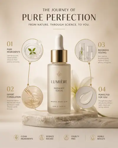 Product Timeline Poster with vertical milestone journey