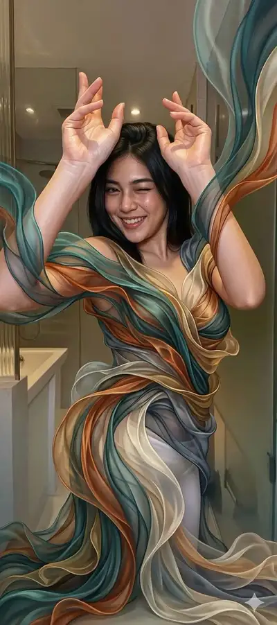 Prompt de portrait à fusion textile néo-organique