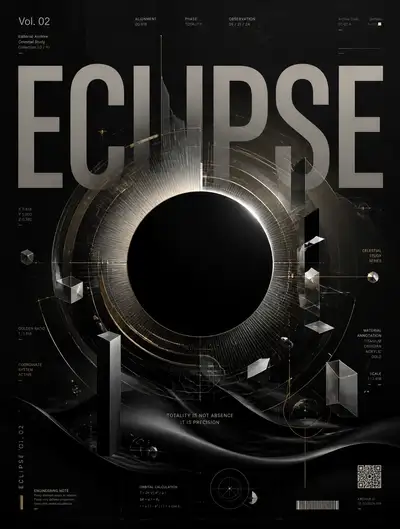 ECLIPSE Abstract Swiss Editorial Poster Prompt