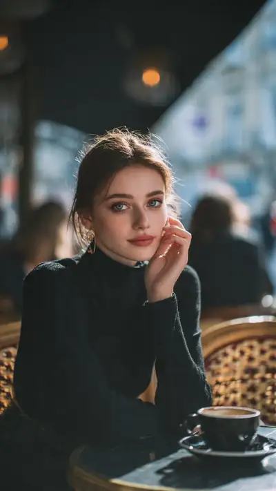 Elegant Café Portrait Duo