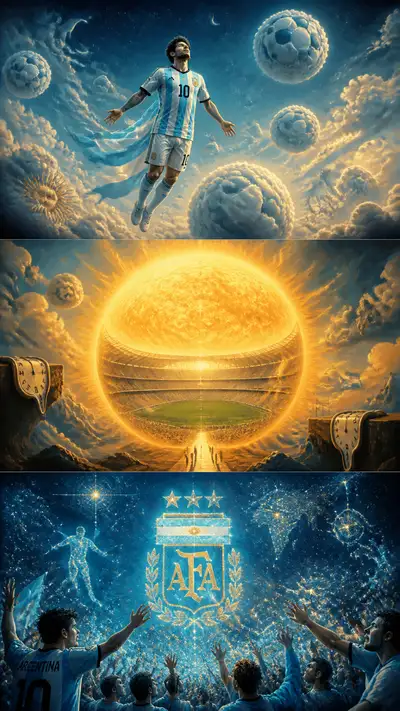 Argentina dreamlike surrealist football collage