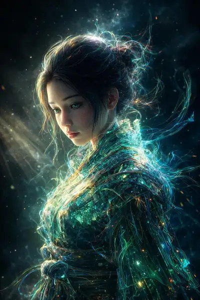 Ethereal Energy Woman Cinematic Portrait