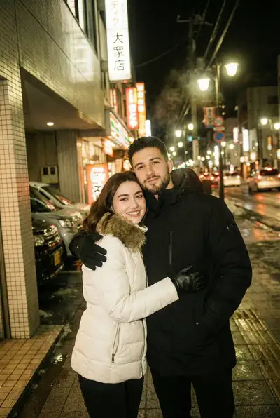 Candid Street Photography Winter Night in Japan