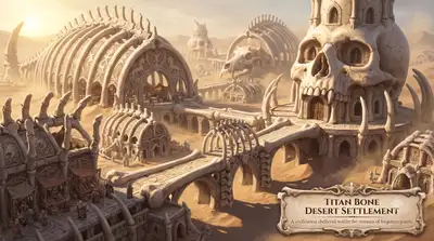 Titan Bone Desert Settlement fantasy environment