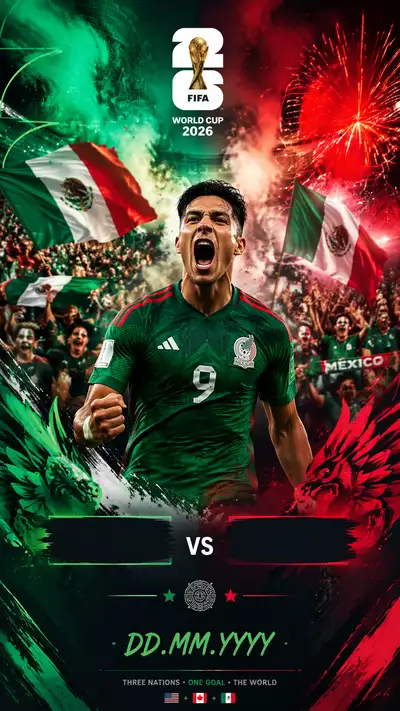 Mexico national team World Cup 2026 celebration poster