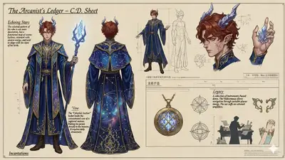 The Arcanist's Ledger Character Design Sheet