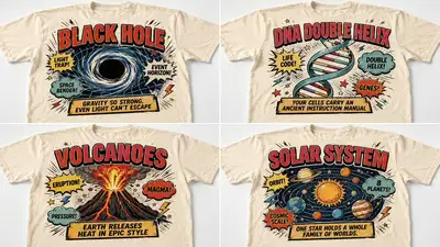 Retro Comic Science T-Shirt Graphic Generator