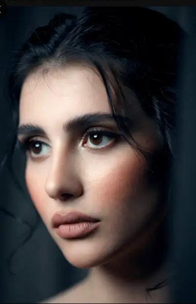 Editorial Close-Up Portrait with Dramatic Lighting