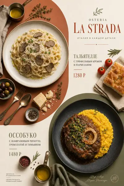 Italian-Japanese Fusion Food Poster