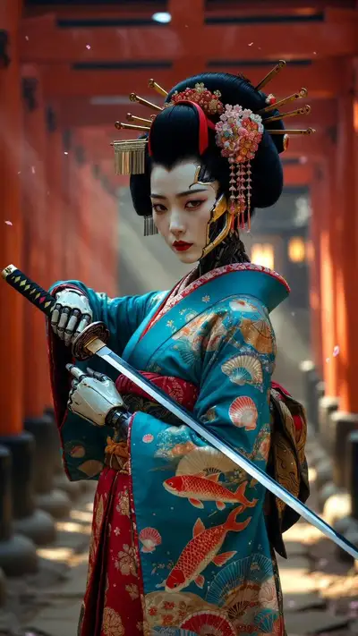 Geisha Warrior Portrait