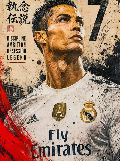 Cristiano Ronaldo Legendary Football Poster