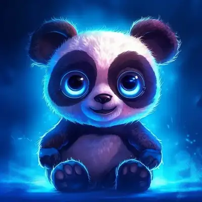 Biolumineszierendes niedliches Kaninchen im Pixar-Stil