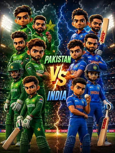 Pakistan gegen Indien Cricket-Rivalität Poster