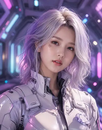 Cyberpunk Portrait Prompt 2 - Low Angle