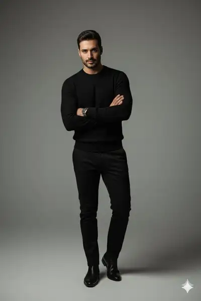 Sesión de fotos de moda de estudio de alta gama a partir de una foto de referencia